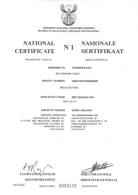 National Certificate N3