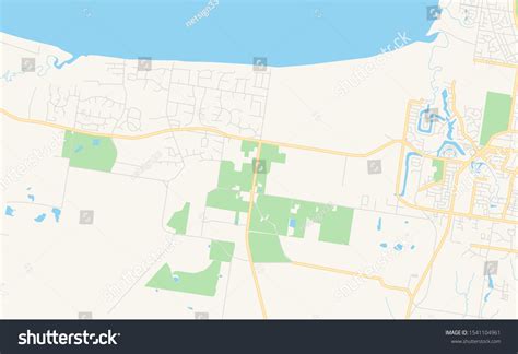 Printable Street Map Hervey Bay Australia Stock Vector Royalty Free