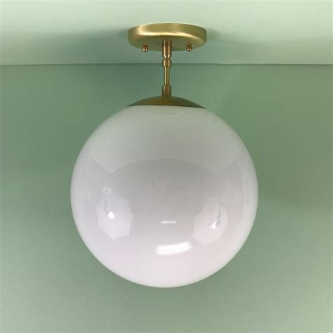 Midcentury Modern 12 Opal Glass Globe Pendant Light By Practical Props