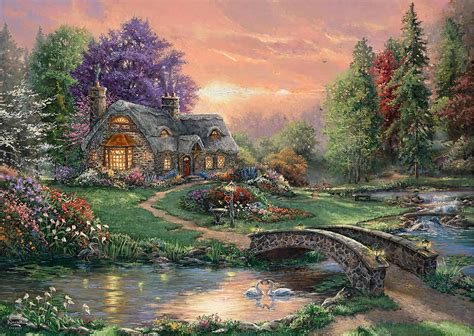 Puzzle Thomas Kinkade Ritiro Degli Innamorati 1 000 Pezzi Puzzle