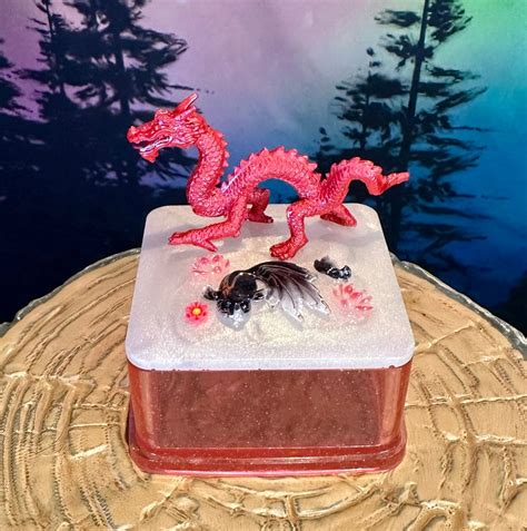 Dragon And Lotus Koi Pond Trinket Box Jewelry Box Fairy Garden Mini