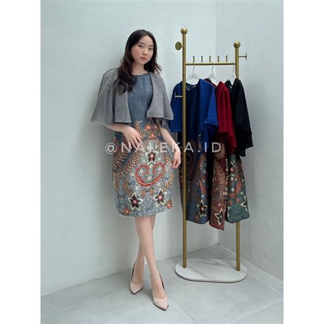 Jual N307 Dress Batik Mewah Premium Korean Look Shopee Indonesia