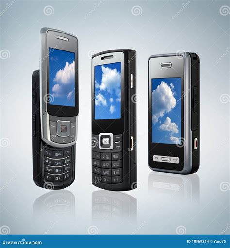 Three Different Types Of Mobile Phones Stock Photo - Image: 10569214