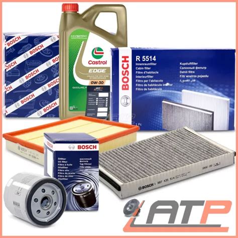 BOSCH SERVICE KIT A Oil Air Pollen Filter 5L 0W 30 Castrol For Vauxhall