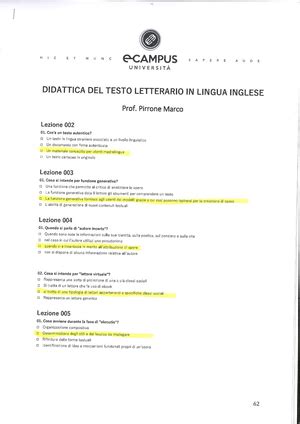 Paniere Inglese Set Domande Lingua Inglese Scienze Della