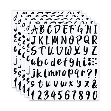 Sheets Small Self Adhesive Vinyl Stickers Pieces Alphabets Number