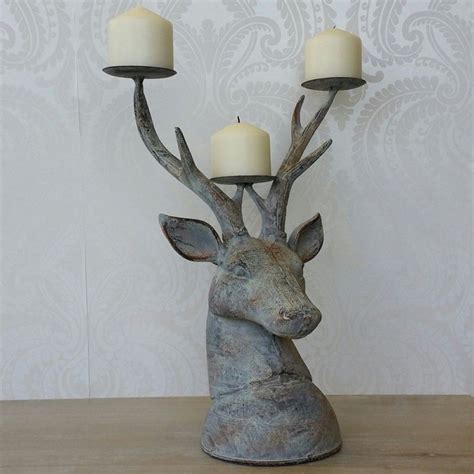 Iron Stags Head Candle Holder Candle Holders Shabby Chic Home