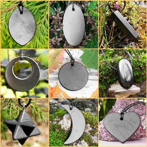 Shungite Pendants Natural Black Russian Stone Emf Protection