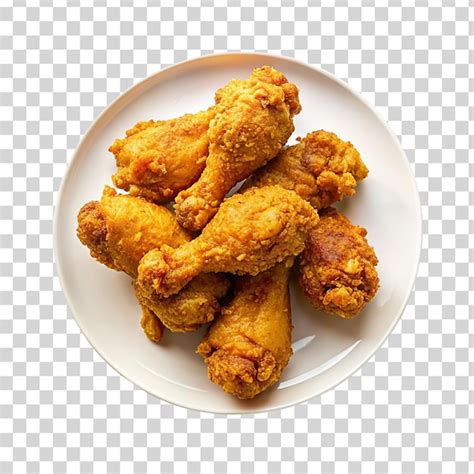 Premium Psd Golden Brown Fried Chicken Drumsticks On White Plate