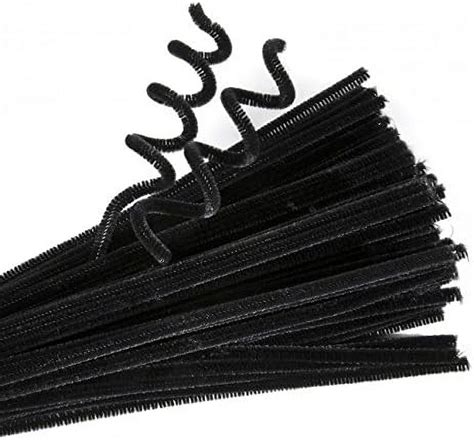 250 Black Pipe Cleaners For Craft 30cm X 6mm Long Black Pipecleaners