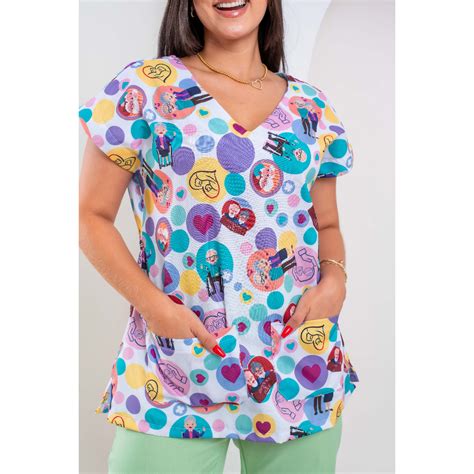 Blusa Bata Scrub Pijama Cirúrgico Estampado Cuidadora Shopee Brasil