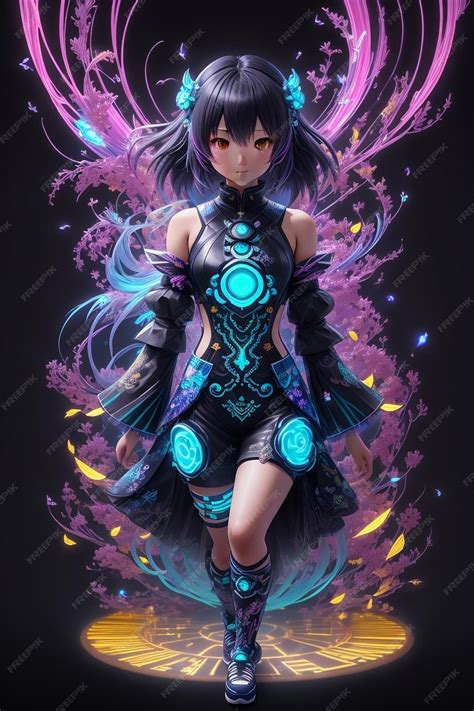 Premium AI Image | Luminous Euphoria Hyperrealistic Anime Waifu in
