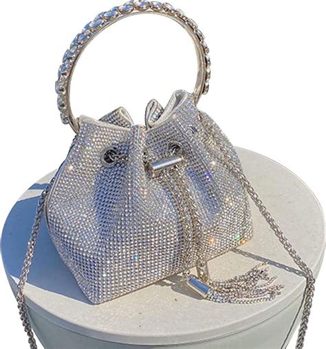 Clutch Glitter Dames Zilveren Avondtas Handtas Diamant Tas