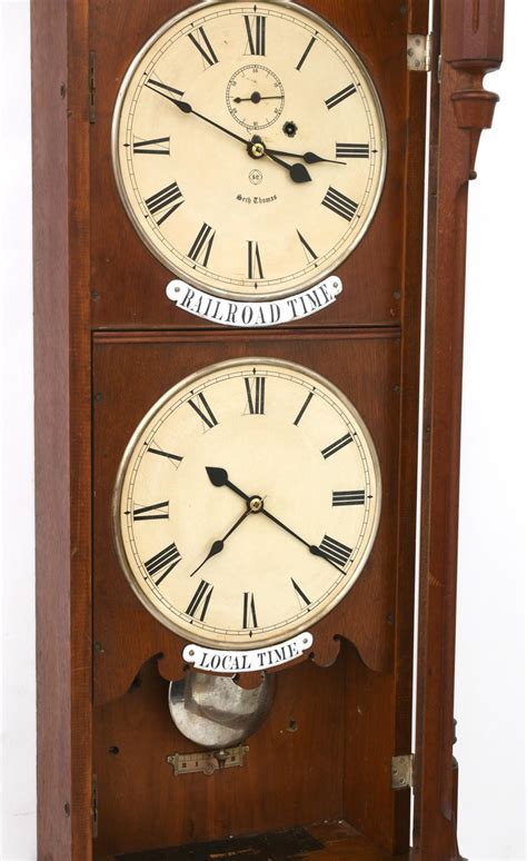 Lot Seth Thomas Regulator No 6 Double Time Railroad Wall Clock