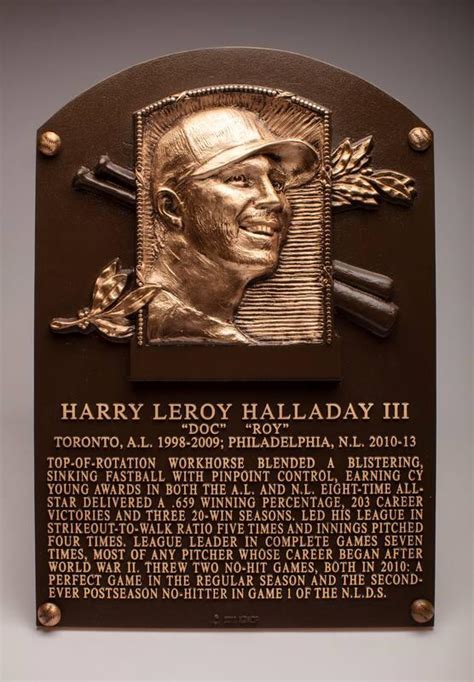 Roy Halladay Hall Of Fame Induction Plaque Works Emuseum