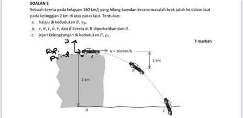 Solved Soalan Sebuah Kereta Pada Kelajuan Km J Yang Chegg