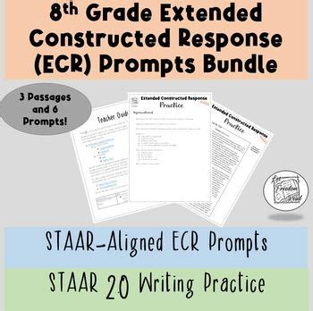 STAAR 2 0 Extended Constructed Response ECR Prompts Bundle 8th Grade