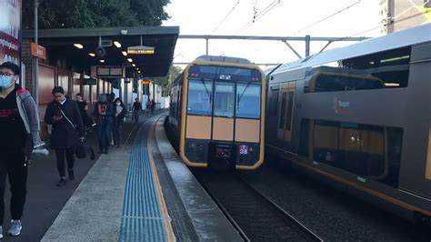 Sydney Train Tangara T Set Departing From Burwood Station Youtube