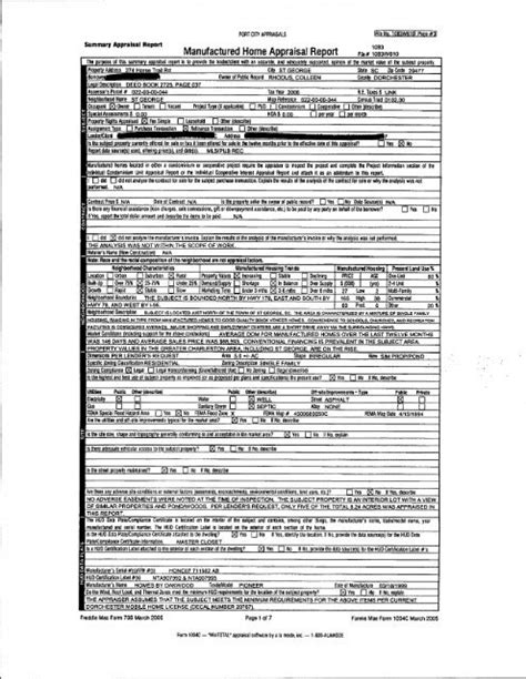 Manufactured Home Appraisal Report - FCI Exchange