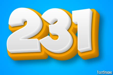 231 Text Effect and Logo Design Number