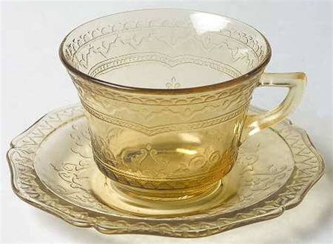 Vintage Depression Glass Patrician Amber By Federal Glass Spoke Cup And