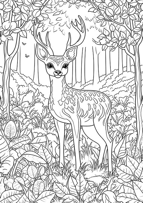 Joli Cerf Dans La For T Coloriages De Cerfs Imprimer Pour Adultes