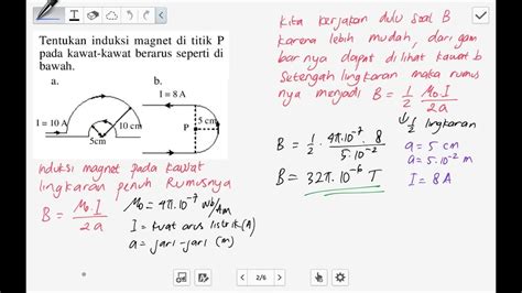 Menghitung Induksi Magnetik Di Kawat Setengah Lingkaran Youtube