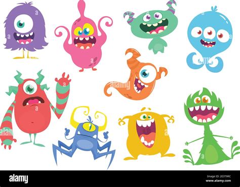 Monsters Mignon De Dessin Anim Ensemble De Monstres De Dessin Anim