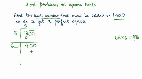 Word Problem On Square Roots Youtube