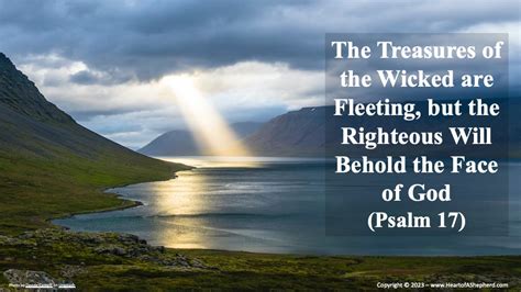 The Treasures Of The Wicked Are Fleeting But The Righteous Will Behold