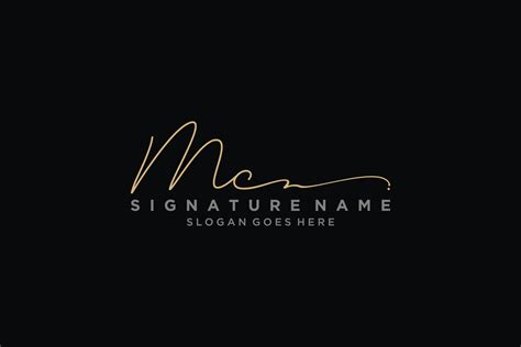 plantilla de logotipo de firma de letra mc inicial diseño elegante