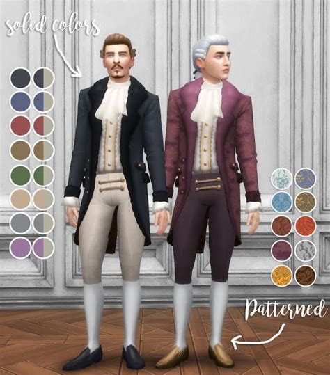 18th Century Rococo Baroque Clothes For Men Cc For Sims 4 Sims 4