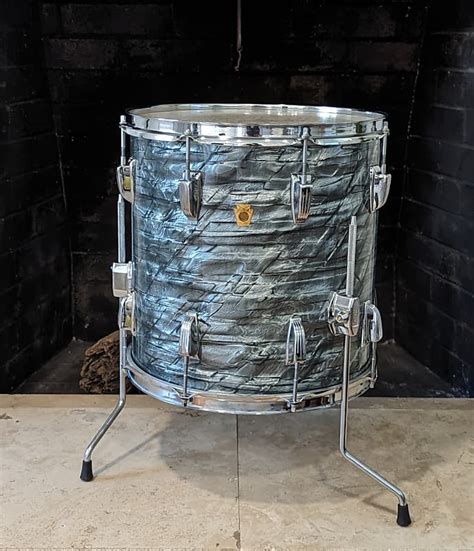 1966 Ludwig No 948 Classic 14x14 Floor Tom With Keystone Reverb Uk