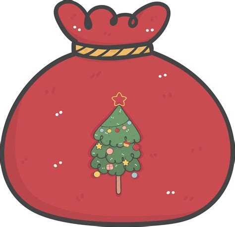 Cute Santa T Bag Sack Cartoon Doodle Hand Drawing 13929108 Png