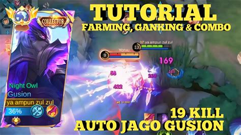 AUTO KILL BANYAK TUTORIAL GUSION JUNGLER FARMING GANKING COMBO