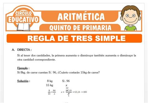 Regla De Tres Simple Para Quinto De Primaria Fichas Gratis