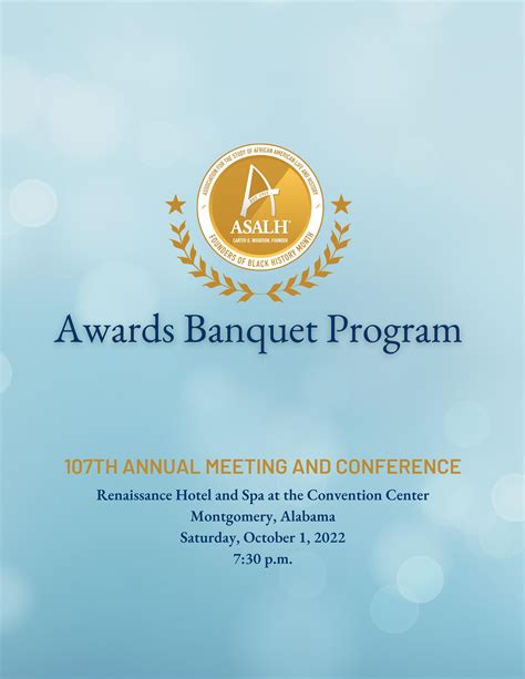 Asalh Annual Awards Banquet Program By Asalh Issuu