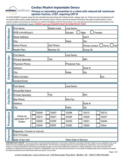 Fill Free Fillable Evicore Pdf Forms