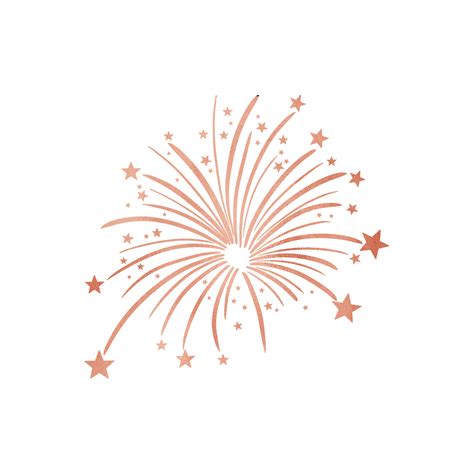 Copper Metallic Star Firework Png