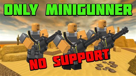 One Step Away From Victory Only Minigunner No Support Molten Mode Roblox Tower Defense