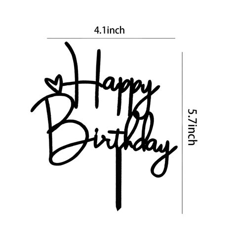 Happy Birthday Cake Topper Svg Png Cut File Silhouette Cut