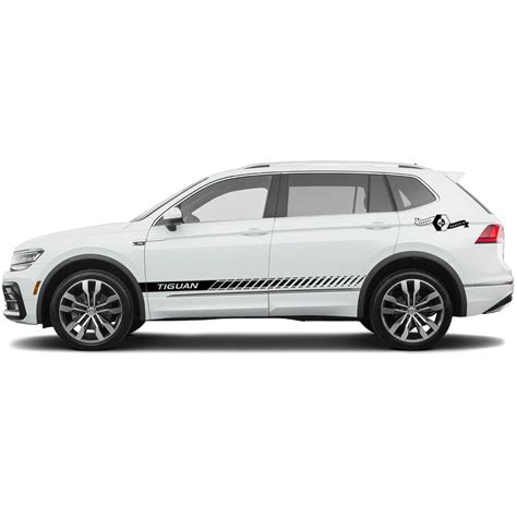 Side Stripes Racing For Vw Volkswagen Tiguan Vinyl Decals Stickers 3