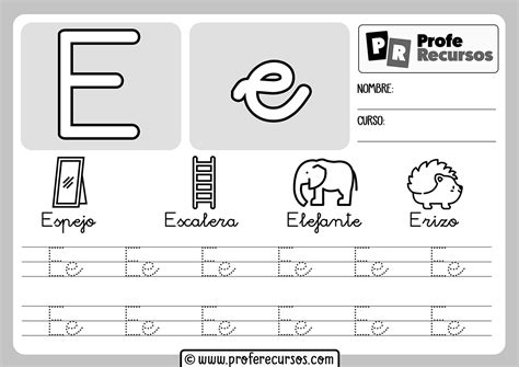 Ficha Aprender Letra E