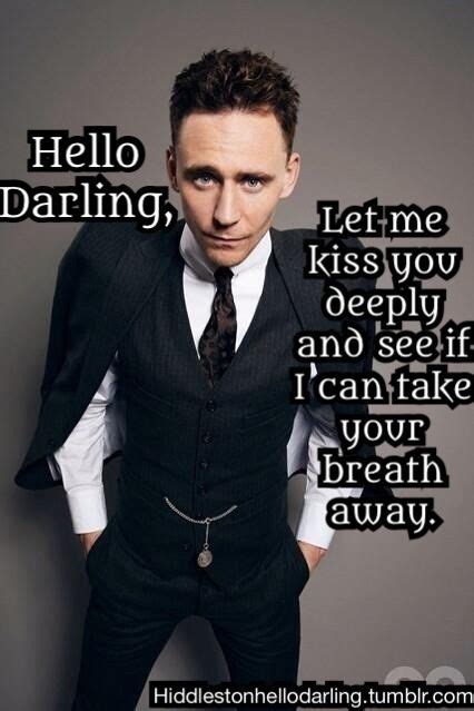 A Man In A Suit And Tie Is Posing For A Photo With The Caption Hello Daring Let Me Kiss You