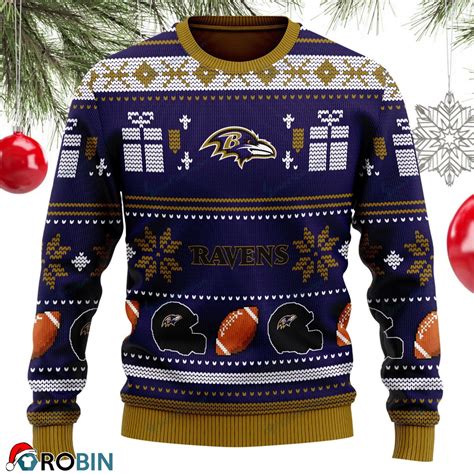 Baltimore Ravens Ugly Christmas Sweater Sweatshirt Swt