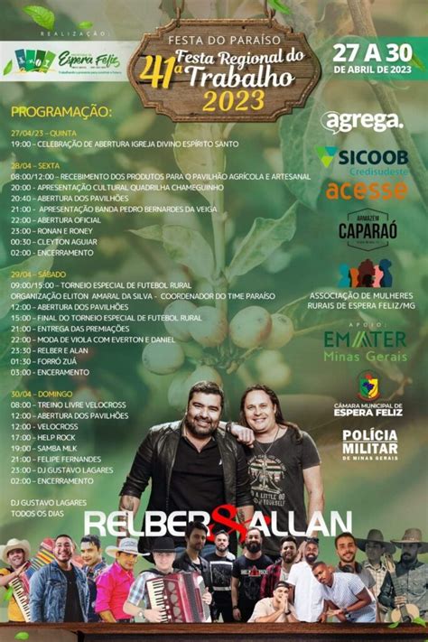 Carangola Not Ciasconfira A Programa O Da Festa Do Para So