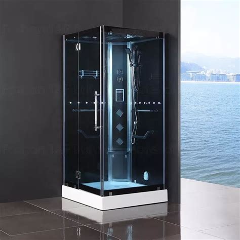 Tempered Glass Sliding Door Enclosed Steam Shower Cabins Aluminum Frame