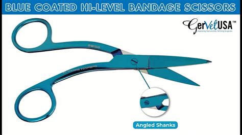 Blue Coated Hi Level Bandage Scissors Vet Scissors GerVetUSA YouTube