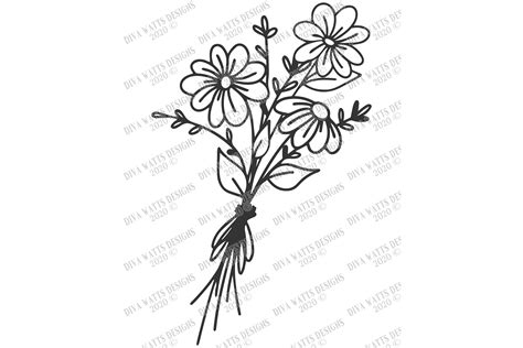 Daisies And Wildflowers Bouquet Flowers Floral Svg Eps