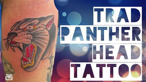 American Traditional Panther Head Tattoo Timelapse Youtube